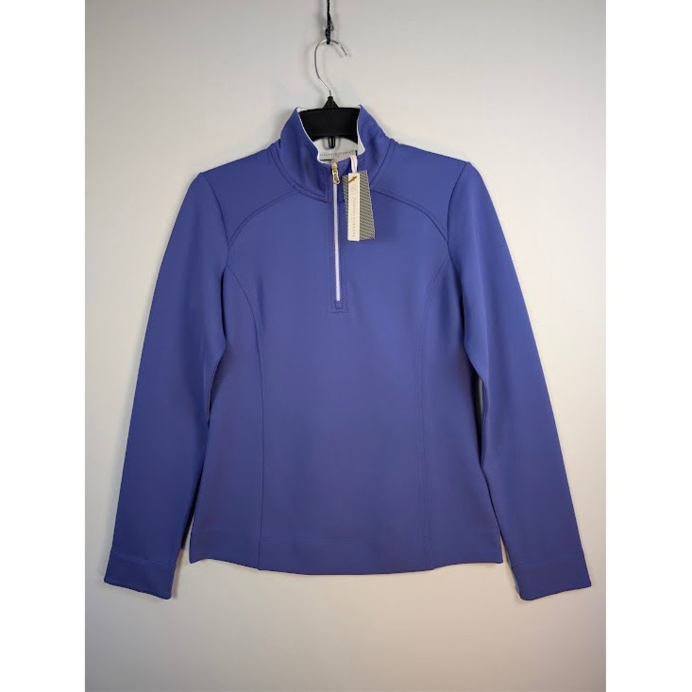 NEW Fairway & Greene Wells Quarter Zip Pullover Womens Small Veronica Purple